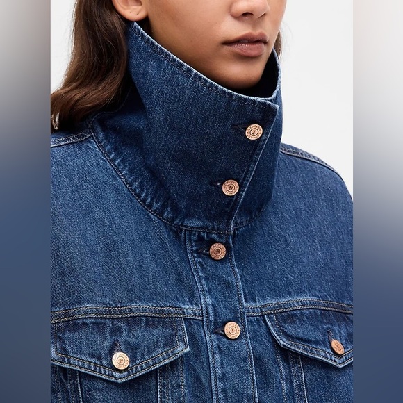 Gap Denim Oversized Cocoon Jacket NWOT Size Medium - Picture 3 of 6